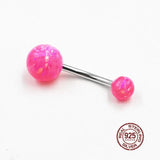 Pink Opal Navel Ring 925 Sterling Silver Belly Botton Ring