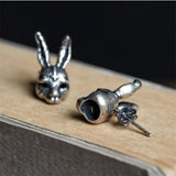 Rabbit Stud Earrings 925 Sterling Silver Gothic Ear Pin Jewelry