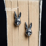 Rabbit Stud Earrings 925 Sterling Silver Gothic Ear Pin Jewelry