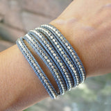 Hematite Beads Wrap Bracelet Vintage 5 Strands Bracelets Bohemian Jewelry