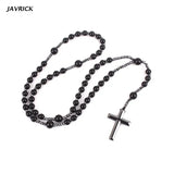 Hematite Blessing Rosary with Cross Pendant Religious Jewelry