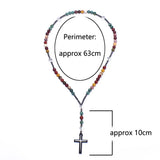 Hematite Cross Pendant Christian Religious Jewelry Natural Stone Mix Rosaries