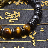 Hematite Tiger Eye Wealth Pixiu Bracelet Good Luck Unisex Beads Bracelet 10mm
