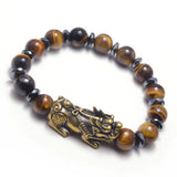 Hematite Tiger Eye Fengshui Pixiu Bracelet 10mm