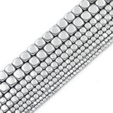 Hematite Natural Stone Silver Cube Spacer Beads 2/3/4/6MM