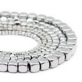 Hematite Natural Stone Silver Cube Spacer Beads 2/3/4/6MM