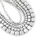 Hematite Natural Stone Silver Cube Spacer Beads 2/3/4/6MM
