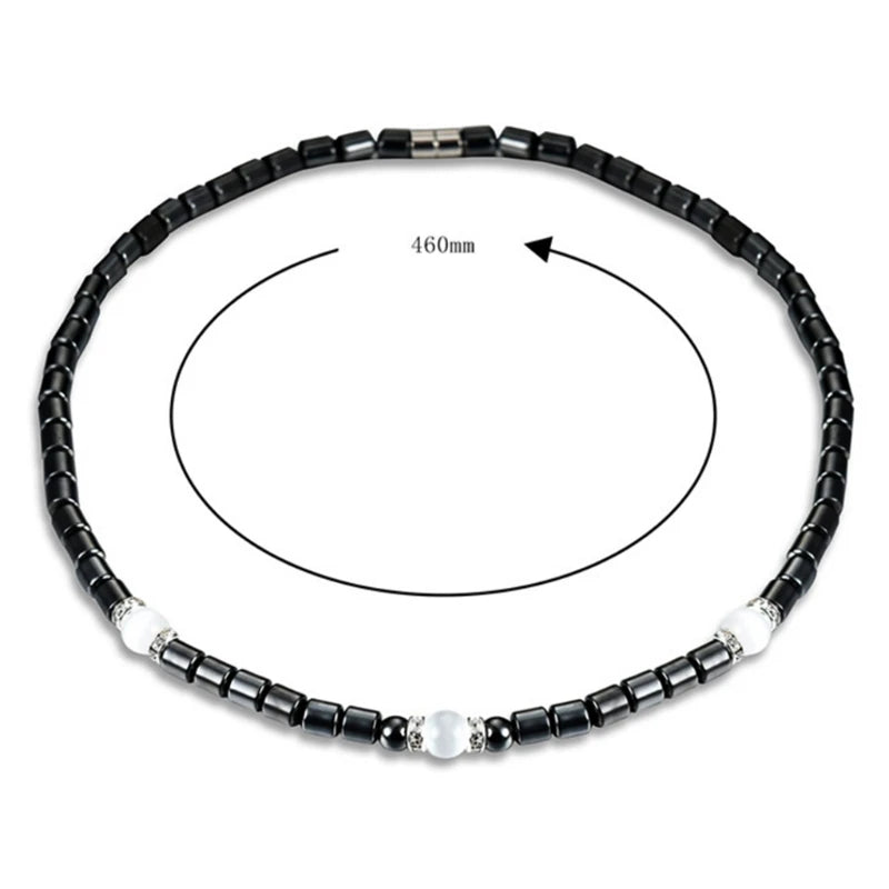 Hematite Necklace Magnetic Therapy Healing Health Jewelry Beads Pearls