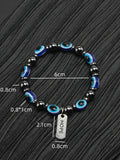 Hematite Evil Eye Bracelet with HOPE Charms Beaded Jewelry