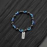 Hematite Evil Eye Bracelet with HOPE Charms Beaded Jewelry