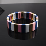 Hematite Myuki Beads Rainbow Strap Bracelet Set