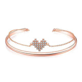 Hemiston Copper Women's Bracelet with Zircon Heart