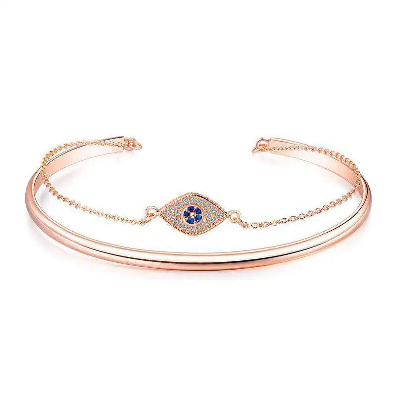 European Copper Plated Ladies Bracelet Devil's Eye Zircon