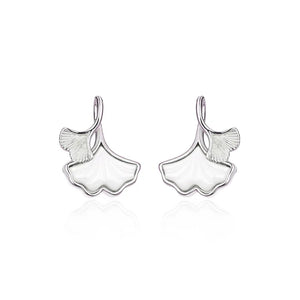 Hemiston Fritillaria Ginkgo Zircon 925 Silver Earrings Gift
