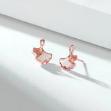 Hemiston Fritillaria Ginkgo Zircon 925 Silver Earrings Gift