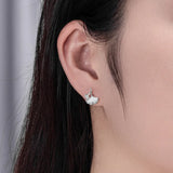 Hemiston Fritillaria Ginkgo Zircon 925 Silver Earrings Gift