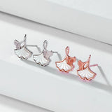 Hemiston Fritillaria Ginkgo Zircon 925 Silver Earrings Gift