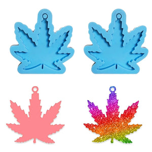 Hemp Leaf Silicone Molds Keychain Pendant Mold Keychain Molds