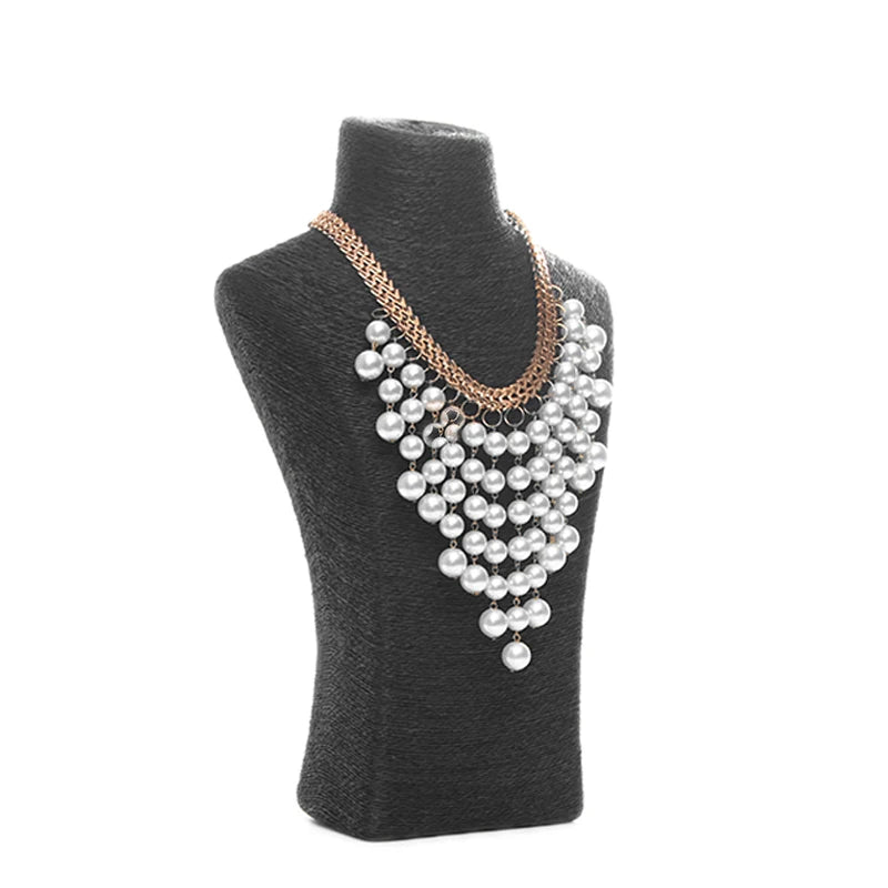 Hemp Rope Mannequin Necklace Display Stand Holder