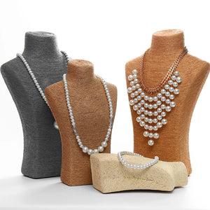Hemp Rope Mannequin Necklace Display Stand Holder