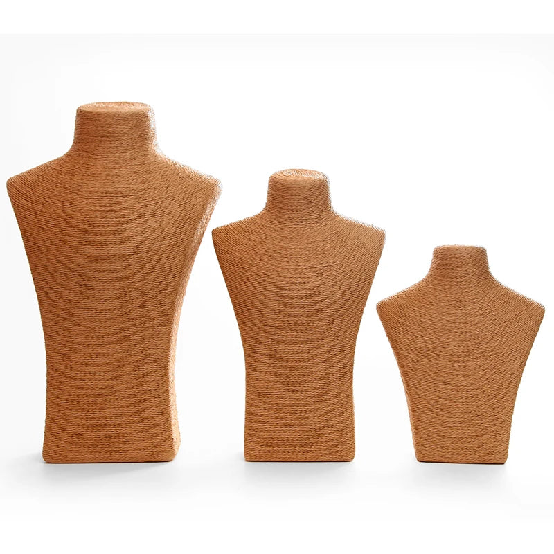 Hemp Rope Mannequin Necklace Display Stand Holder