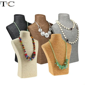 Hemp Rope Necklace Display Stand Portrait Neck Ornament Display