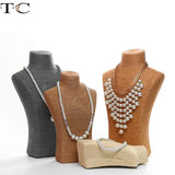 Hemp Rope Necklace Display Stand Portrait Neck Ornament Display
