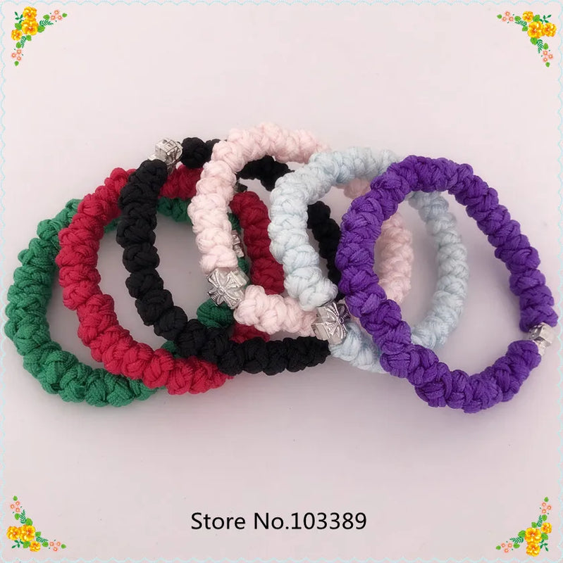 Hengtong 2PCS Lucky Weaved Bracelet Religious Knots Rope Bracelet for Women Men