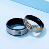 King Queen Heart Rings Couples Stainless Steel Promise Engagement Wedding Ring