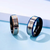 King Queen Heart Rings Couples Stainless Steel Promise Engagement Wedding Ring