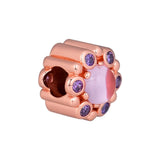Radiant Pink CZ Charm Beads Sterling Silver Bracelet DIY