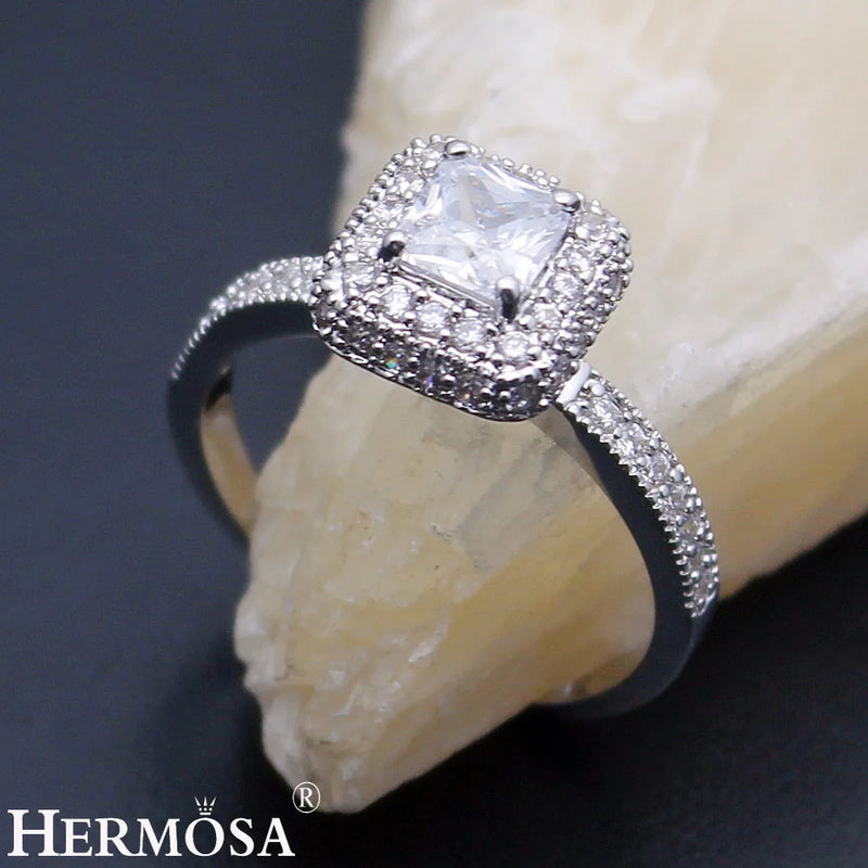 Grace Wedding Rings Zircon Engagement Jewelry Bridal Bands Size 7# 8#