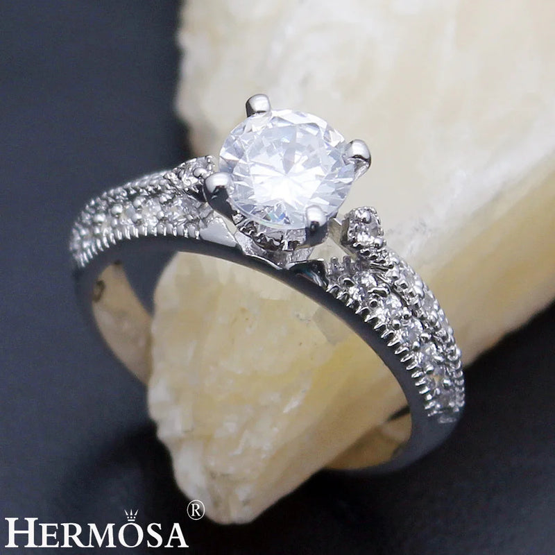 Amazing Grace Women's Wedding Rings Zircon Engagement Jewelry Bridal Bands