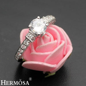 Hermosa Amazing Grace Womens Wedding Rings Zircon Engagement Jewelry Bridal Ring