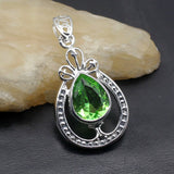 Hermosa Antique Green Topaz Pendant Necklace 46mm A387