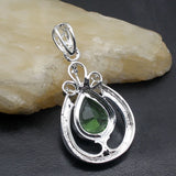 Hermosa Antique Green Topaz Pendant Necklace 46mm A387