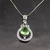Hermosa Antique Green Topaz Pendant Necklace 46mm A387