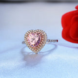 LOVE HEART Wedding Promise Ring Size 6 7 8 9 Pink Topazz Kunziite