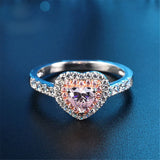 LOVE HEART Wedding Promise Ring Size 6 7 8 9 Pink Topazz Kunziite
