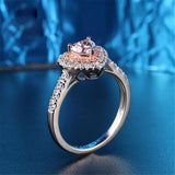 LOVE HEART Wedding Promise Ring Size 6 7 8 9 Pink Topazz Kunziite