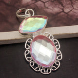 Colorful FireTopaz Charms Pendant Necklace Jewelry Gift