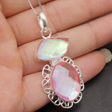 Colorful FireTopaz Charms Pendant Necklace Jewelry Gift