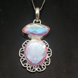 Colorful FireTopaz Charms Pendant Necklace Jewelry Gift
