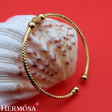 Women Bracelet Whitetopaz Yellow Plated Open Cuff Bangle HBG0010