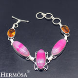 Natural Honeytopaz BotswanaAgate Chain Bracelet 8.25 Inch