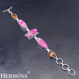 Natural Honeytopaz BotswanaAgate Chain Bracelet 8.25 Inch