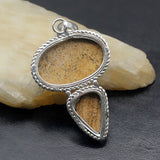 Exotic Ocean Jasper Necklace Pendant Charms 2 1/4 Inch