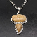 Exotic Ocean Jasper Necklace Pendant Charms 2 1/4 Inch