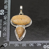 Exotic Ocean Jasper Necklace Pendant Charms 2 1/4 Inch
