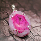 Natural Druzy Necklace Pendant Charms 2 3/8 Inch A628